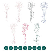 7 Floral One Line Embroidery Designs Pack - Word & Flower Ma embroidery file preview 1