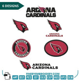 ARIZONA CARDINAL- Pack of 6 Designs - Embroidery Design - FineryEmbroidery