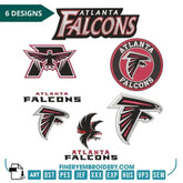 ATLANTA FALCONS- Pack of 6 Designs - Embroidery Design - FineryEmbroidery