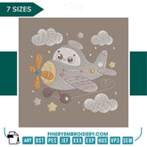 Adorable Airplane Embroidery Design - 7 Sizes | FineryEmbroidery - FineryEmbroidery