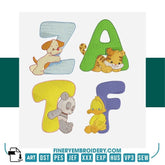 Adorable Animal Alphabet Embroidery Design Pack – 26 Letters | FineryEmbroidery - FineryEmbroidery