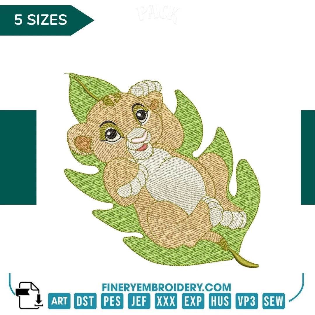Adorable Baby Lion Embroidery Design - Inspired by Disney's Lion King | 5 Sizes Available - FineryEmbroidery