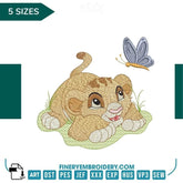 Adorable Disney Lion King Simba Cub Embroidery Design - 5 Sizes | FineryEmbroidery - FineryEmbroidery