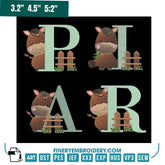 Adorable Farm Horse Alphabet Embroidery Pack – Cute Country-Style Monogram Letters - FineryEmbroidery