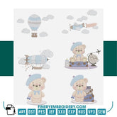 Adventurous Bear Embroidery Design Pack – 6 Designs in Multiple Sizes | FineryEmbroidery - FineryEmbroidery