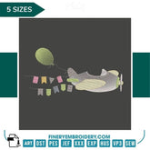 Airplane with Balloon and Flags Embroidery Design | FineryEmbroidery - FineryEmbroidery