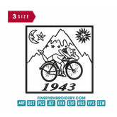 Albert Hofmann Bicycle Day 1943 - Black minimalist : Embroidery Design - FineryEmbroidery