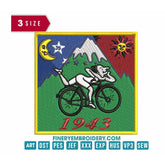 Albert Hofmann Bicycle Day 1943 : Embroidery Design - FineryEmbroidery