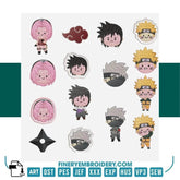 Anime-Inspired Naruto Character Embroidery Designs Pack – 6 Sizes | FineryEmbroidery - FineryEmbroidery