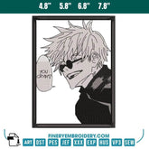 Anime Embroidery Design - Satoru Gojo Portrait - FineryEmbroidery