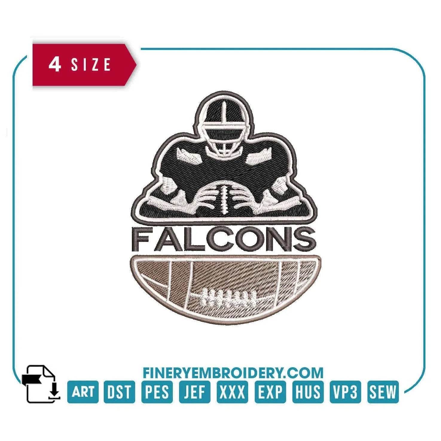 Atlanta Falcons Team Player : Embroidery Design - FineryEmbroidery