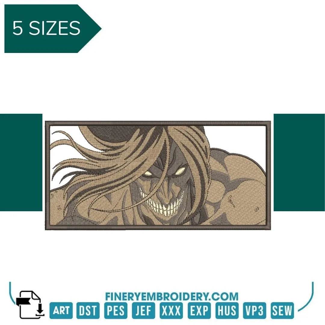 Attack Of Titans EREN - Anime - Embroidery Design - FineryEmbroidery