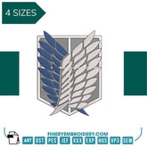 Attack on Titan Wings of Freedom Logo - Embroidery Design - FineryEmbroidery