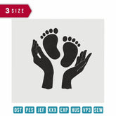 Baby Foots in Hands- Embroidery Design - FineryEmbroidery