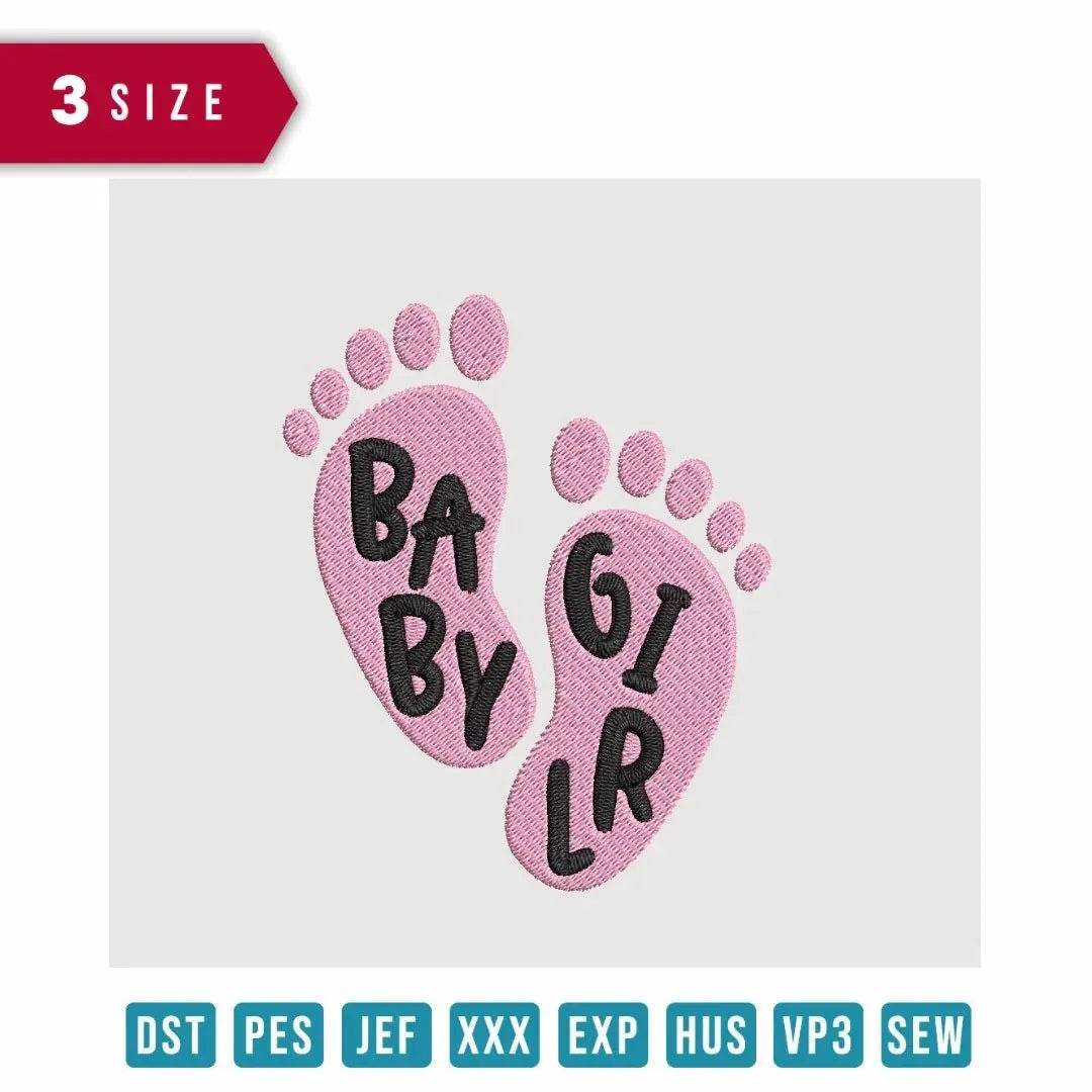 Baby Girl Foots- Embroidery Design - FineryEmbroidery