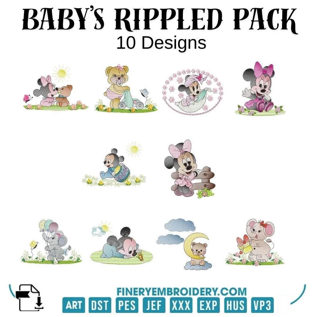 Baby's Rippled Pack - 10 Designs - FineryEmbroidery