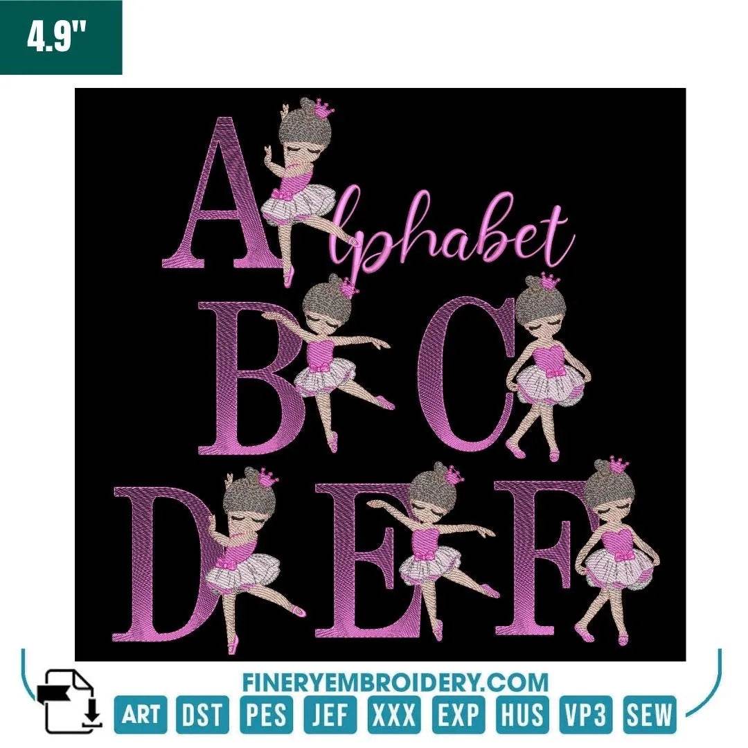 Ballet Dancer Alphabet Embroidery Collection (A to Z) - FineryEmbroidery