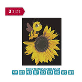 Bee and Flower: Embroidery Design - FineryEmbroidery