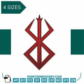 Berserk Logo - Anime - Embroidery Design - FineryEmbroidery