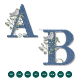 Botanical Birdsong Alphabet Embroidery Set