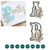 Nautical Anchor Alphabet & Numbers Embroidery Set