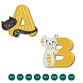Playful Cat Alphabet Embroidery Set