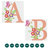 Butterfly Bloom Monogram Embroidery Alphabet Set