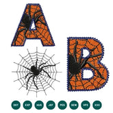 Spider Web Halloween Alphabet Embroidery Set