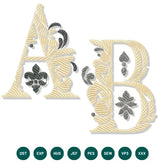 Elegant Baroque Alphabet Embroidery Design Pack