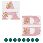 Striped Floral Monogram Alphabet Set