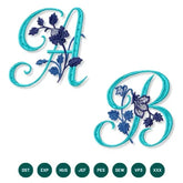 Floral Elegance Script Alphabet Embroidery Set