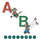Playful Mice Alphabet Embroidery Set