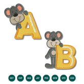 Monkey Alphabet Embroidery Set