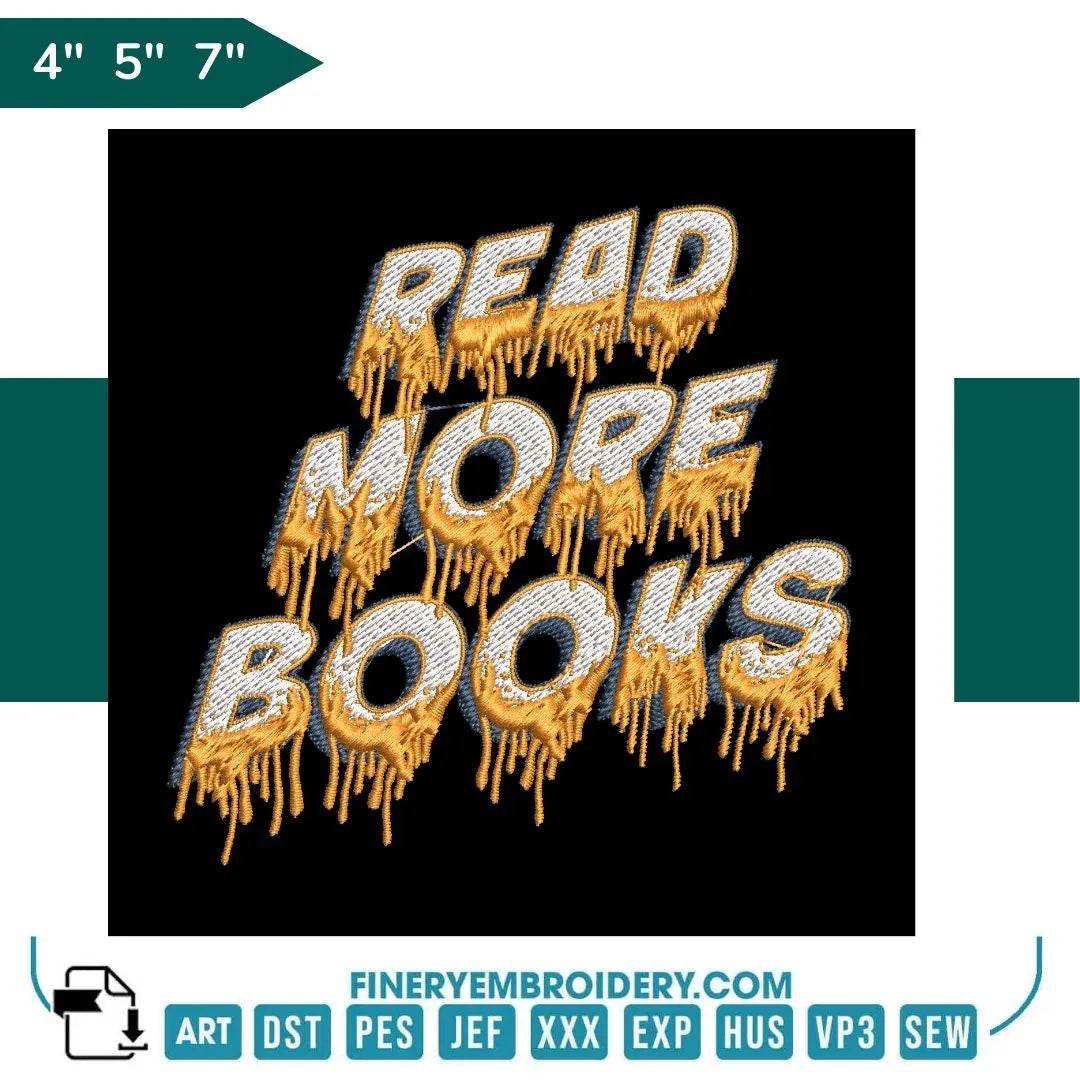Book Lovers collection Embroidery Design - Read More Books - FineryEmbroidery
