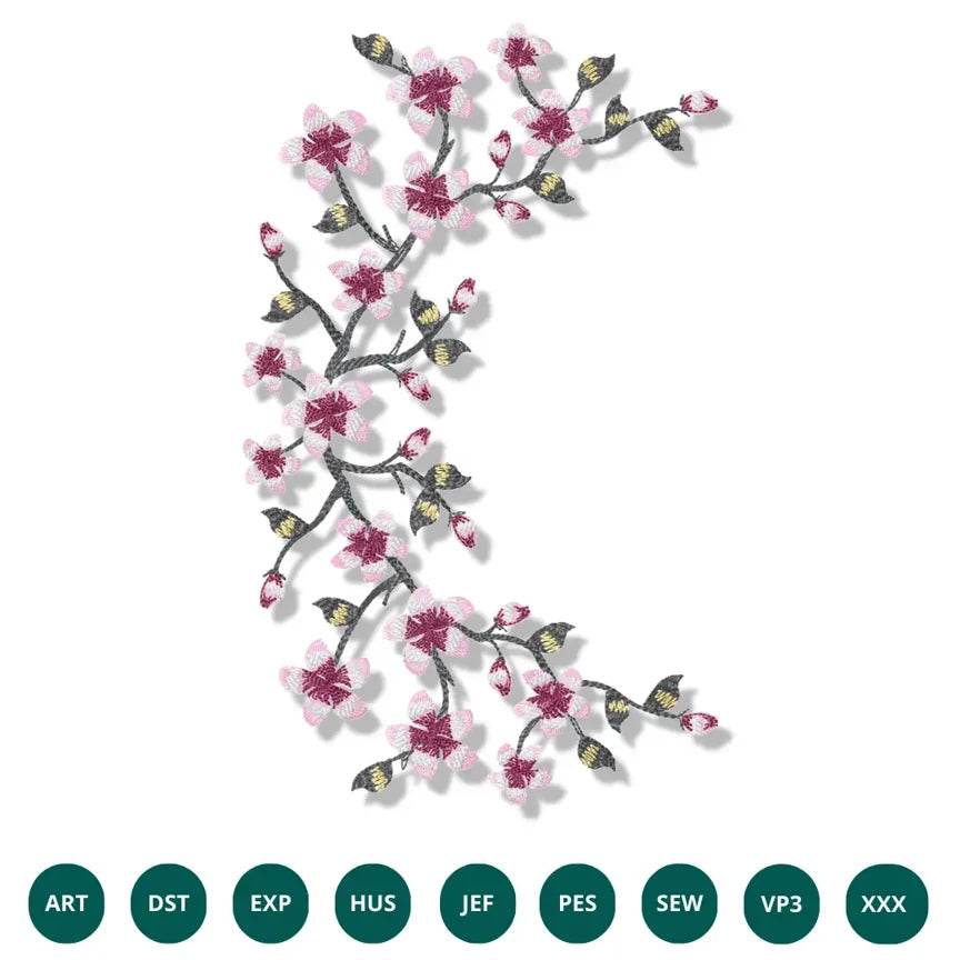 Botanical Grace Embroidery Design