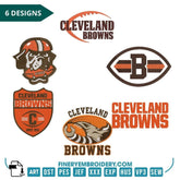 CLEVELAND BROWNS- Pack of 6 Designs - Embroidery Design - FineryEmbroidery