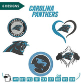 Carolina Panthers - Pack of 6 Designs - Embroidery Design - FineryEmbroidery