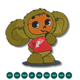 Sweet Big-Eared Friend – Cheburashka Inspired Embroidery Design