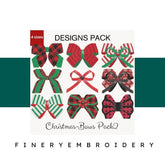 Christmas Bows Pack 2 : Design Pack - Embroidery Design - FineryEmbroidery