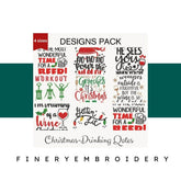 Christmas Drinking Quotes - Designs pack : Embroidery Design - FineryEmbroidery