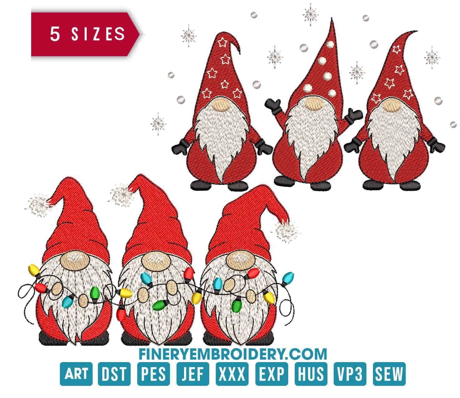 Christmas Gnome 10 - Designs Pack : Embroidery Design - FineryEmbroidery