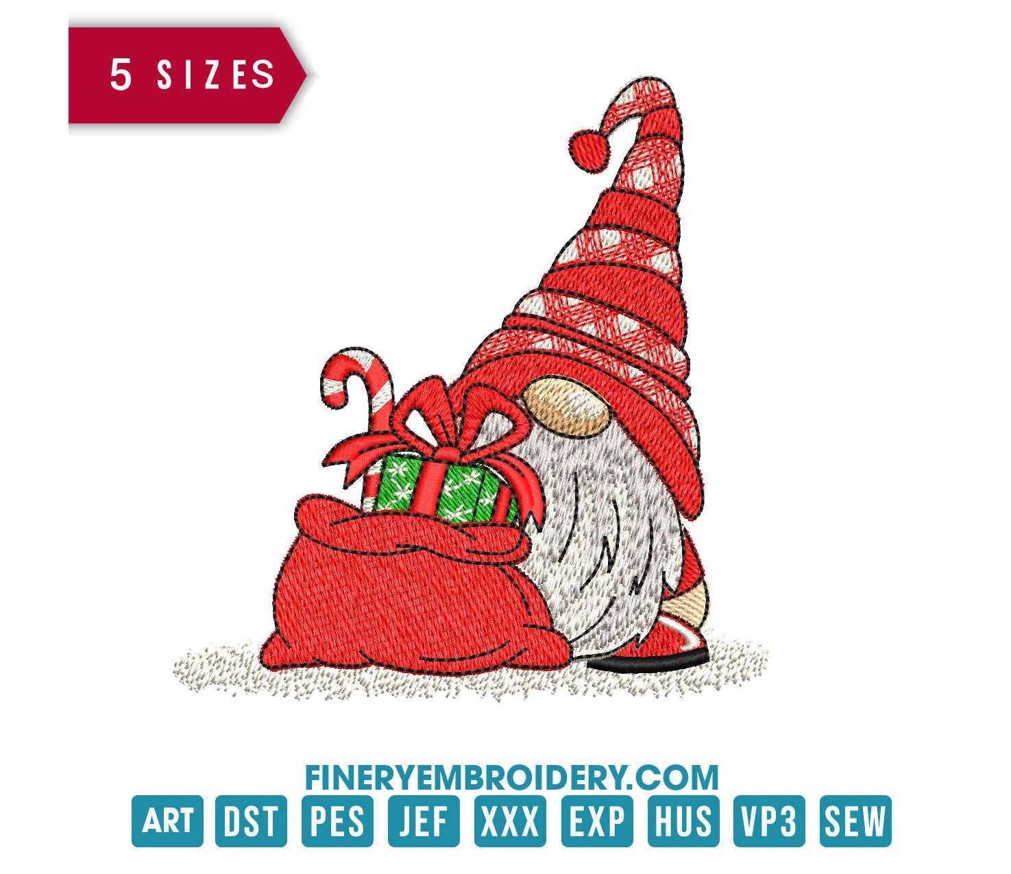 Christmas Gnome 6: Embroidery Design - FineryEmbroidery