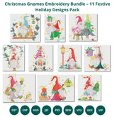 Christmas Gnomes Embroidery Bundle