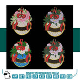 Christmas Ornament Embroidery Design Pack – 4 Elegant Patterns - FineryEmbroidery