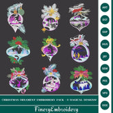 Christmas Ornament Embroidery Pack - 9 Magical Designs! - FineryEmbroidery
