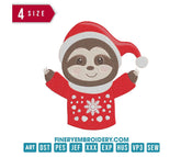Christmas Sloth 2: Embroidery Design - FineryEmbroidery