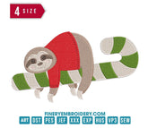 Christmas Sloth: Embroidery Design - FineryEmbroidery