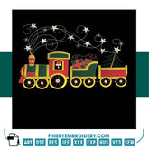 Christmas Train Embroidery Design – Festive Holiday Decor - FineryEmbroidery