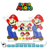 Classic Super Mario Embroidery Design Pack | Applique & Rippled Styles with Multiple Sizes - FineryEmbroidery