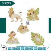 Complete Disney Lion King Simba Embroidery Designs Pack - 5 Patterns, 5 Sizes Each | FineryEmbroidery - FineryEmbroidery